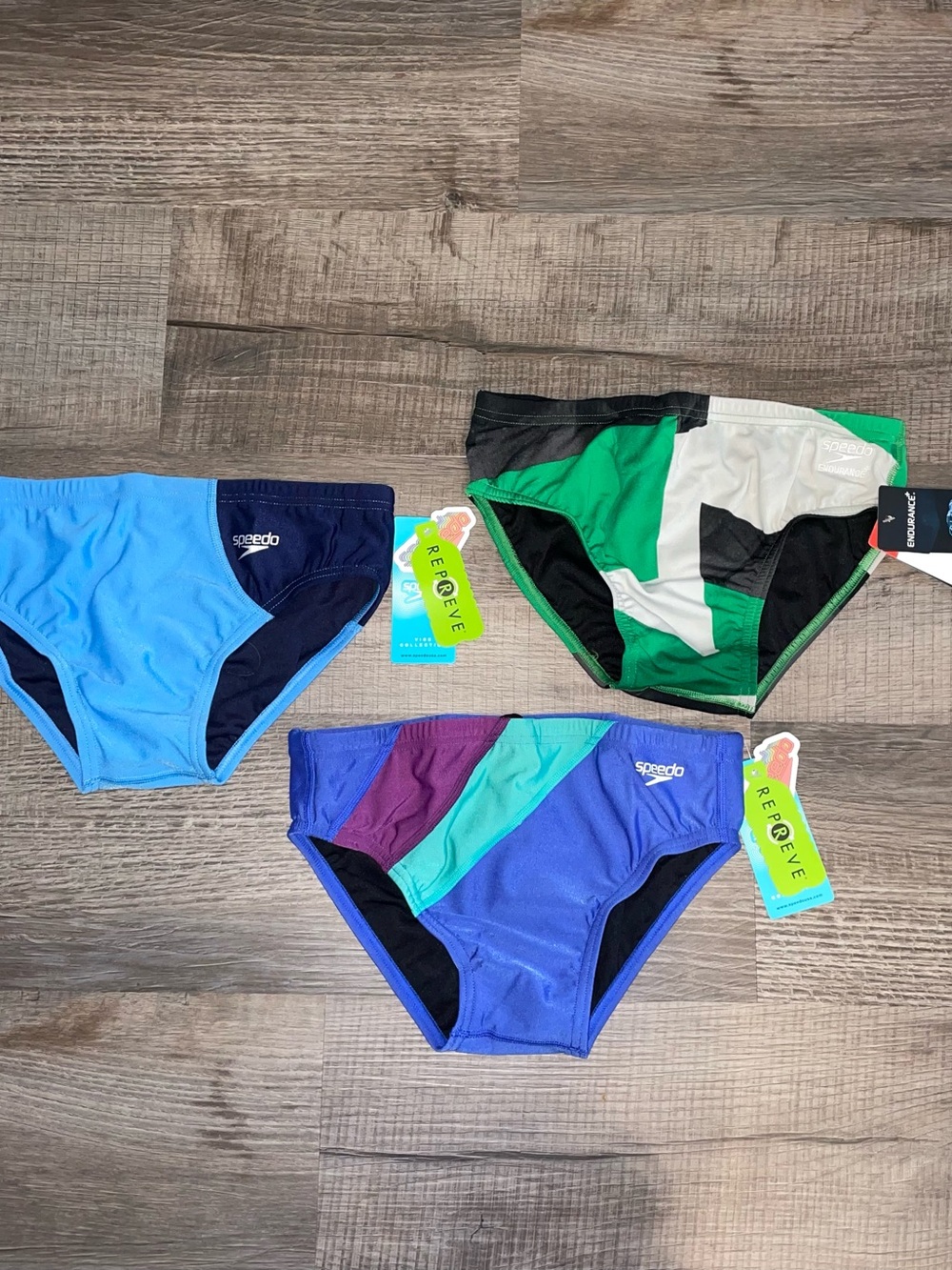 Speedo Men’s Swim Dive Briefs Size 30 ~ 3 Pair NWT Eco Endurance
